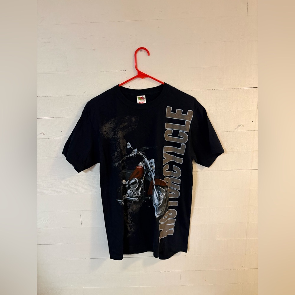 Fruit of the Loom Black Motorcycle Graphic Tee